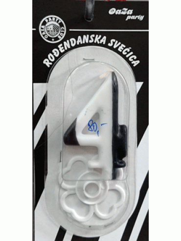 Svećica crno beli broj 4