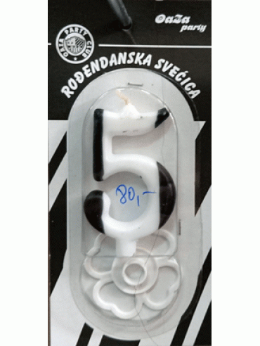 Svećica crno beli broj 5